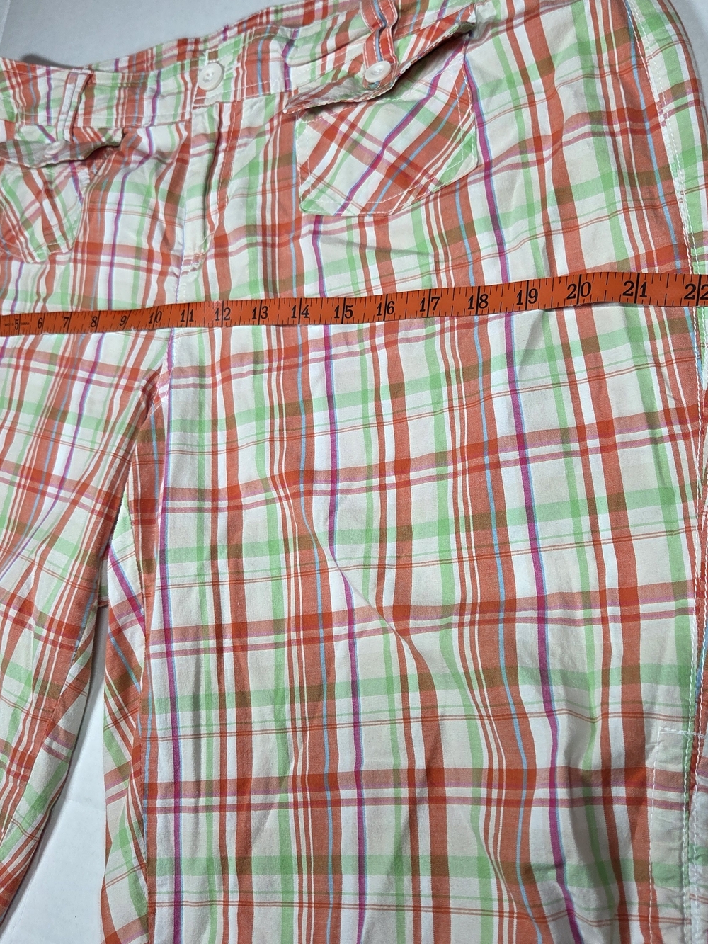 Cato Woman Bermuda Plaid Shorts Multicolor 16W Cotton Spandex‎ Stretch Pockets - Picture 6 of 9